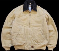 画像1: メキシコ製 carharttカーハート キルティングライナー ダック地 サンタフェジャケット 薄茶 M-R (1)