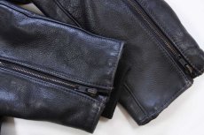 画像7: 90s USA製 TAYLOR'S LEATHERWEAR Thinsulateキルティングライナー サイドレースアップ レザージャケット 黒 50 (7)