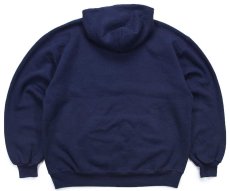 画像2: 90s USA製 RUSSELLラッセル 無地 スウェットパーカー 紺 L★D フーディー ブランク (2)