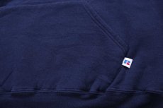画像5: 90s メキシコ製 RUSSELLラッセル 無地 スウェットパーカー 紺 L★H フーディー ブランク (5)