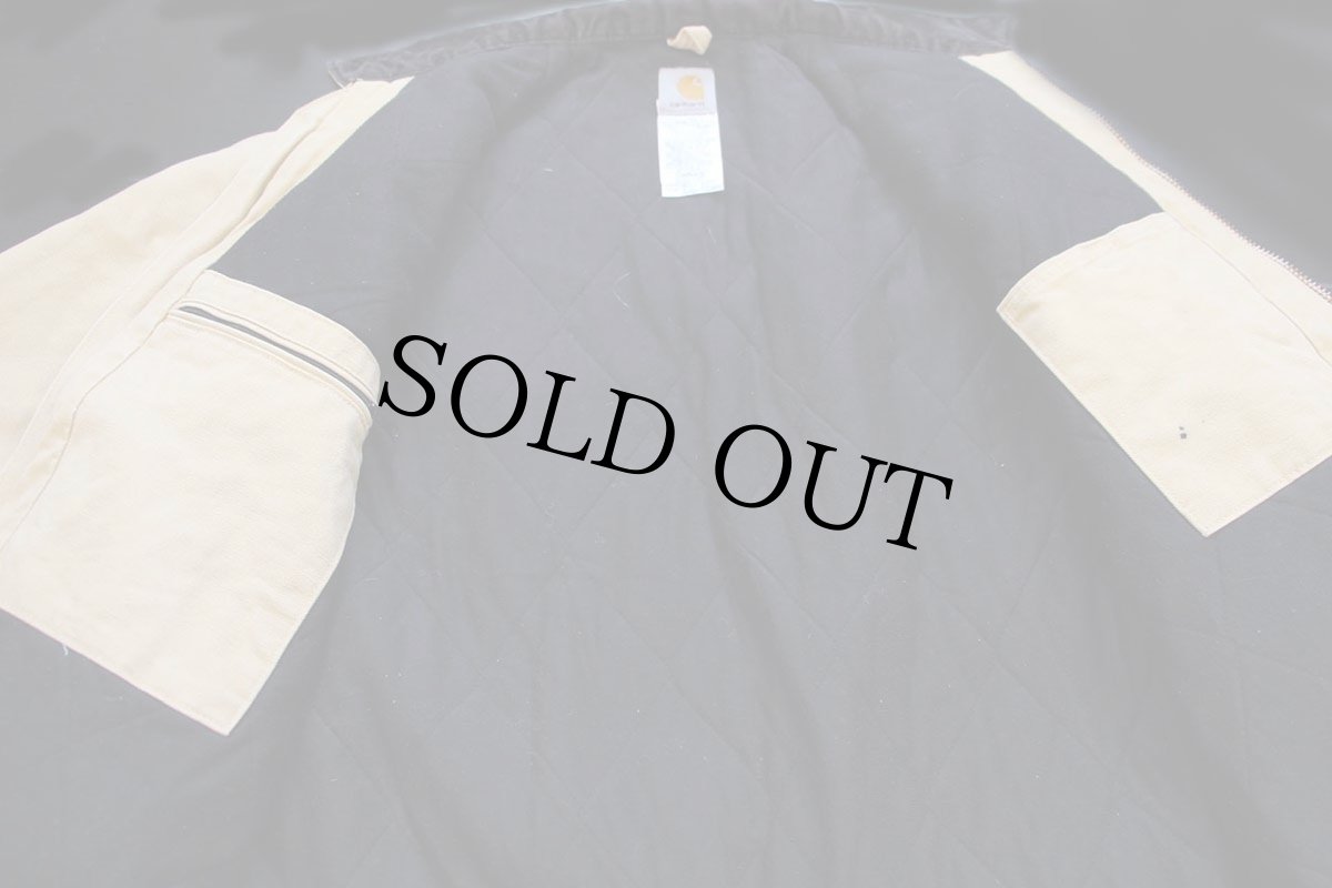 画像6: メキシコ製 carharttカーハート キルティングライナー ダック地 サンタフェジャケット 薄茶 M-R (6)