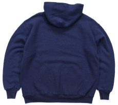 画像2: 90s メキシコ製 RUSSELLラッセル 無地 スウェットパーカー 紺 L★H フーディー ブランク (2)