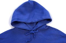 画像3: 90s メキシコ製 RUSSELLラッセル 無地 スウェットパーカー 青 フェード XL★フーディー ブランク (3)