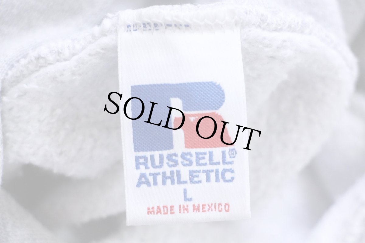 画像4: 90s メキシコ製 RUSSELLラッセル 無地 スウェットパーカー 杢グレー L★J フーディー ブランク (4)