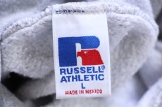 画像4: 90s メキシコ製 RUSSELLラッセル 無地 スウェットパーカー 杢グレー L★J フーディー ブランク (4)