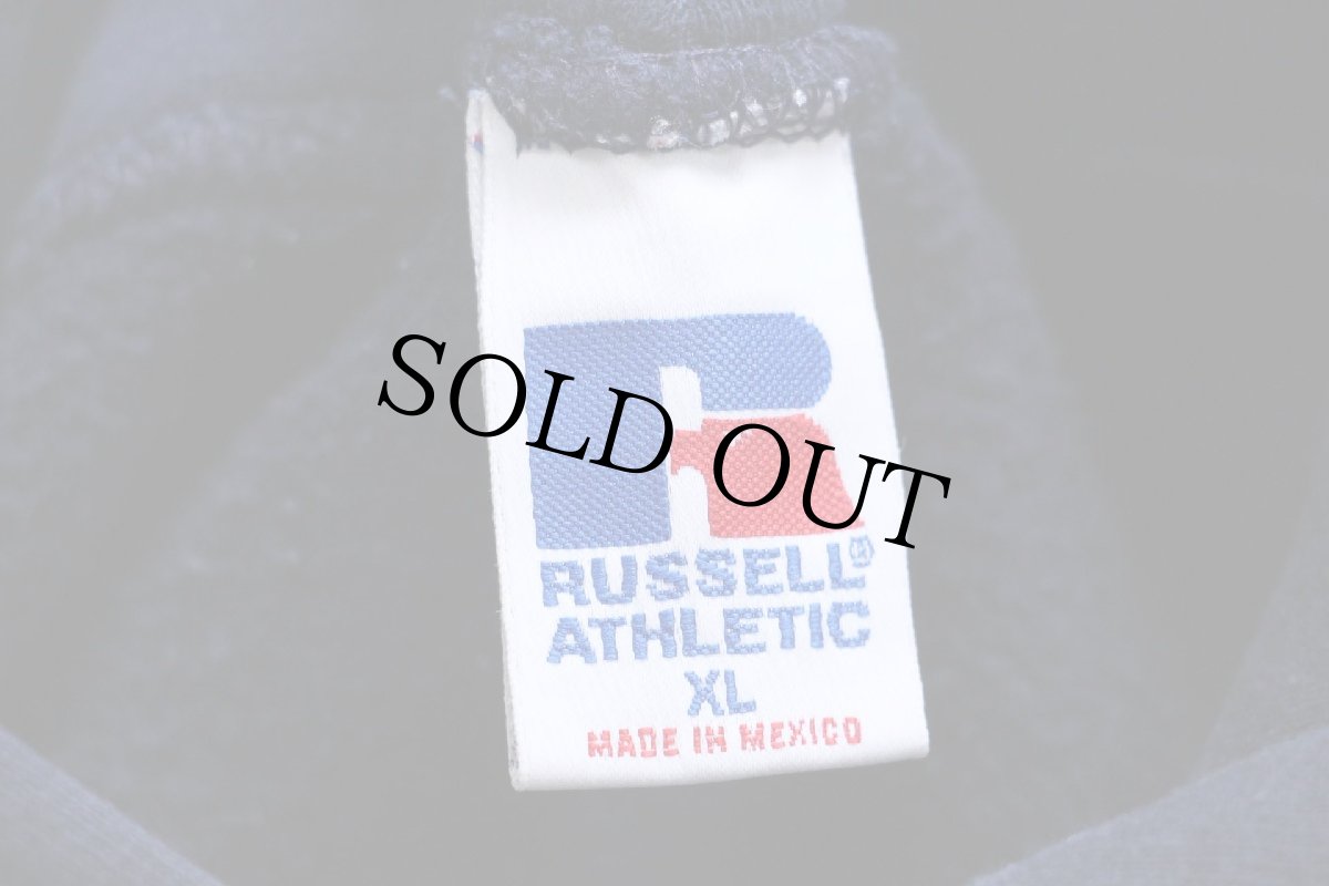 画像4: 90s メキシコ製 RUSSELLラッセル 無地 スウェットパーカー 紺 XL★L フーディー ブランク (4)