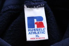 画像4: 90s メキシコ製 RUSSELLラッセル 無地 スウェットパーカー 紺 XL★L フーディー ブランク (4)