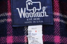 画像4: 80s USA製 Woolrichウールリッチ タータンチェック ウールライナー マウンテンパーカー 紺 M (4)