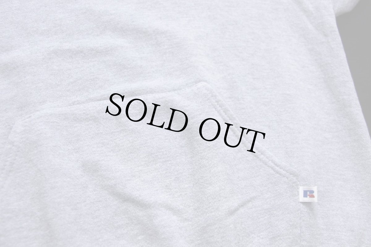 画像5: 90s メキシコ製 RUSSELLラッセル 無地 スウェットパーカー 杢グレー L★J フーディー ブランク (5)