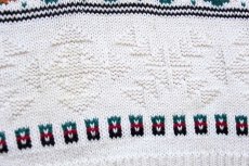 画像6: 90s USA製 LANDS'ENDランズエンド フォークロア 編み柄 コットンニット セーター M (6)