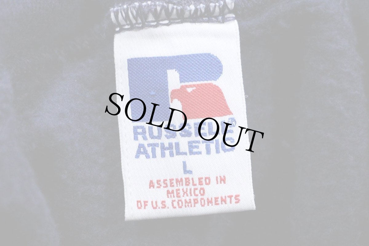 画像4: 90s メキシコ製 RUSSELLラッセル 無地 スウェットパーカー 紺 L★フーディー ブランク (4)