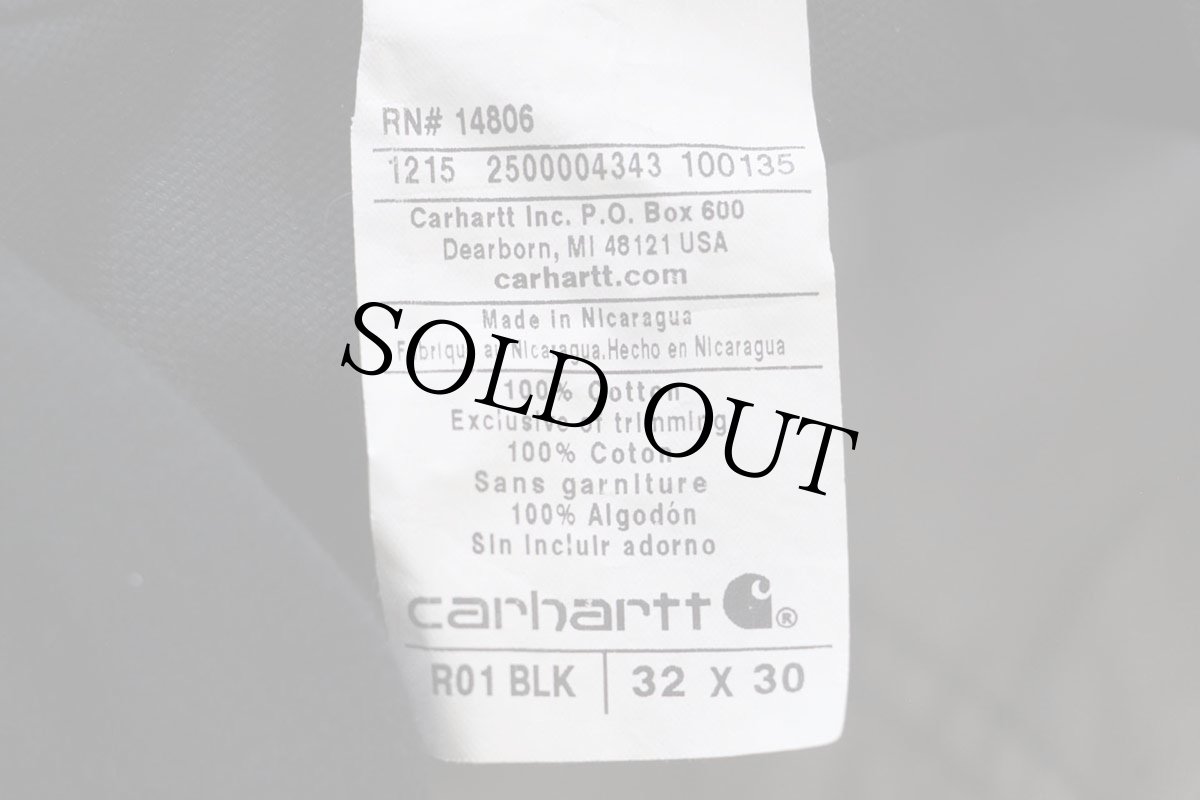 画像5: carharttカーハート ダブルニー ダック地 オーバーオール 黒 W32 L30 (5)