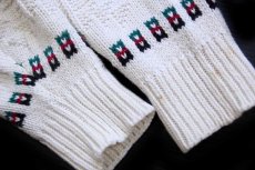 画像5: 90s USA製 LANDS'ENDランズエンド フォークロア 編み柄 コットンニット セーター M (5)