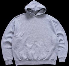 画像1: 90s メキシコ製 RUSSELLラッセル 無地 スウェットパーカー 杢グレー XL★B フーディー ブランク (1)