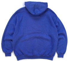 画像2: 90s メキシコ製 RUSSELLラッセル 無地 スウェットパーカー 青 フェード XL★フーディー ブランク (2)