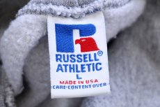 画像4: 90s USA製 RUSSELLラッセル 無地 スウェットパーカー 杢グレー L★K フーディー ブランク (4)