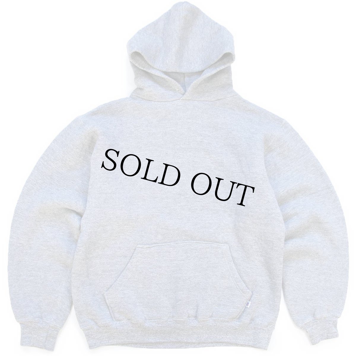 画像1: 80s USA製 RUSSELLラッセル 無地 スウェットパーカー 杢グレー M★フーディー ブランク (1)