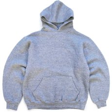 画像1: 80s USA製 RUSSELLラッセル 無地 スウェットパーカー 杢グレー M★フーディー ブランク (1)