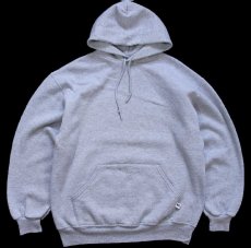 画像1: 90s USA製 RUSSELLラッセル 無地 スウェットパーカー 杢グレー L★K フーディー ブランク (1)