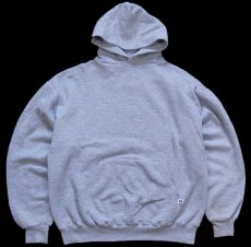 画像1: 90s メキシコ製 RUSSELLラッセル 無地 スウェットパーカー 杢グレー L★J フーディー ブランク (1)