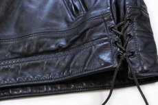 画像8: 90s USA製 TAYLOR'S LEATHERWEAR Thinsulateキルティングライナー サイドレースアップ レザージャケット 黒 50 (8)