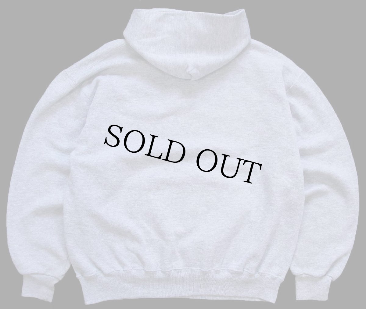 画像2: 90s メキシコ製 RUSSELLラッセル 無地 スウェットパーカー 杢グレー L★J フーディー ブランク (2)