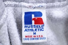 画像4: 90s USA製 RUSSELLラッセル 無地 スウェットパーカー 杢グレー M★I フーディー ブランク (4)