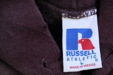 画像4: 90s メキシコ製 RUSSELLラッセル 無地 スウェットパーカー 紫 L★フーディー ブランク (4)