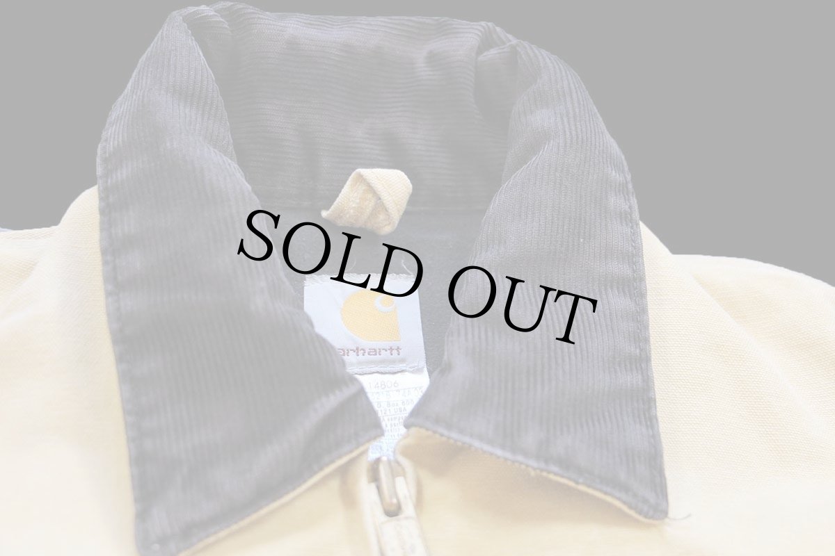 画像4: メキシコ製 carharttカーハート キルティングライナー ダック地 サンタフェジャケット 薄茶 M-R (4)