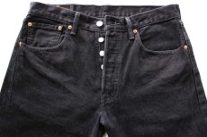 画像4: メキシコ製 Levi'sリーバイス 501 ブラック デニムパンツ W32★SDP4332 (4)