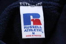 画像4: 90s メキシコ製 RUSSELLラッセル 無地 スウェットパーカー 紺 M★F フーディー ブランク (4)