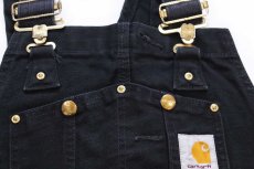画像4: carharttカーハート ダブルニー ダック地 オーバーオール 黒 W32 L30 (4)