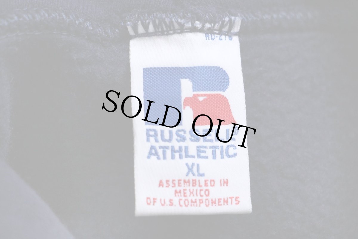 画像4: 90s メキシコ製 RUSSELLラッセル 無地 スウェットパーカー 紺 XL★G フーディー ブランク (4)