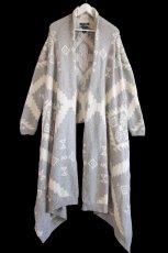 画像2: LAUREN ラルフローレン ネイティブ柄 ショールカラー ラムウール ハンドニット ガウン S/M★カーディガン (2)