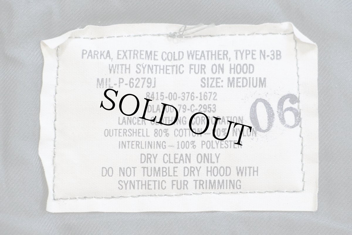 画像5: 70s 米軍 USAF N-3B ステンシル フライトジャケット セージグリーン M (5)