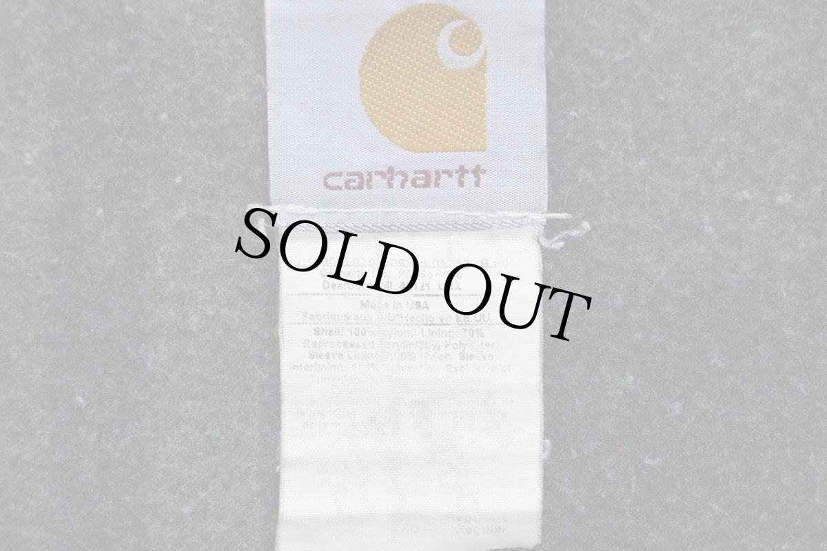 画像4: 00s USA製 carharttカーハート ブランケットライナー ナイロンダック デトロイトジャケット チャコールグレー XL (4)