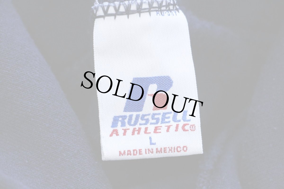 画像4: 00s メキシコ製 RUSSELLラッセル 無地 スウェットパーカー 紺 L★N フーディー ブランク (4)