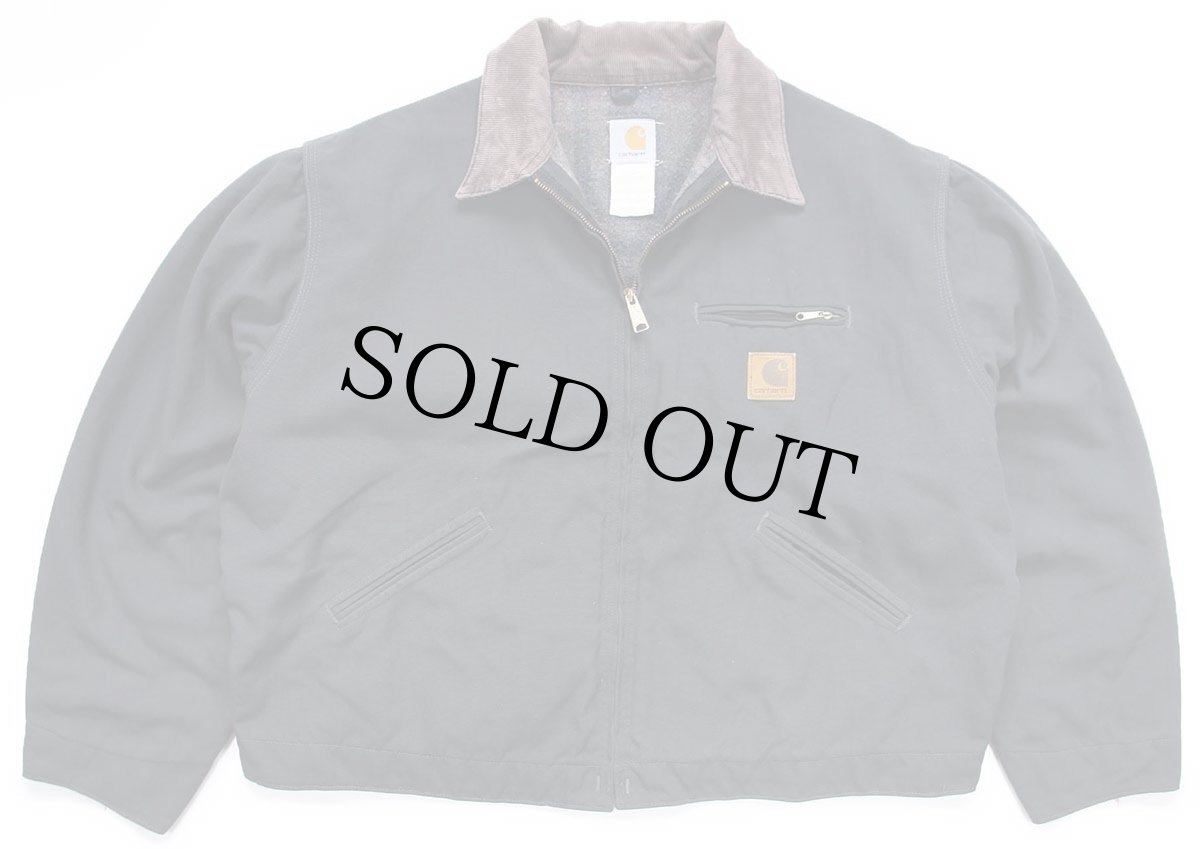 画像1: 00s USA製 carharttカーハート ブランケットライナー ナイロンダック デトロイトジャケット チャコールグレー XL (1)