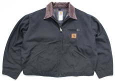画像1: 00s USA製 carharttカーハート ブランケットライナー ナイロンダック デトロイトジャケット チャコールグレー XL (1)