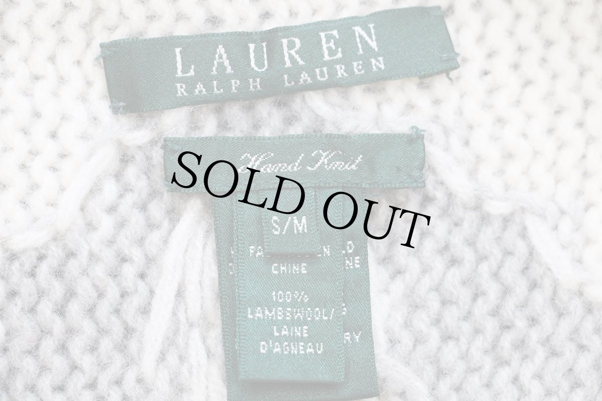 画像4: LAUREN ラルフローレン ネイティブ柄 ショールカラー ラムウール ハンドニット ガウン S/M★カーディガン (4)