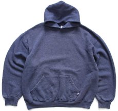 画像1: 00s メキシコ製 RUSSELLラッセル 無地 スウェットパーカー ネイビーグレー XL★フーディー ブランク (1)
