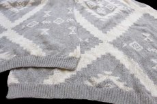 画像7: LAUREN ラルフローレン ネイティブ柄 ショールカラー ラムウール ハンドニット ガウン S/M★カーディガン (7)