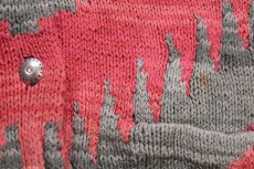 画像7: 00s LAUREN ラルフローレン ネイティブ柄 ショールカラー コンチョボタン コットン ハンドニット カーディガン (7)