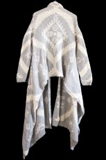 画像3: LAUREN ラルフローレン ネイティブ柄 ショールカラー ラムウール ハンドニット ガウン S/M★カーディガン (3)
