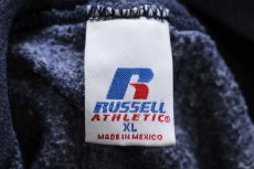 画像4: 00s メキシコ製 RUSSELLラッセル 無地 スウェットパーカー ネイビーグレー XL★フーディー ブランク (4)