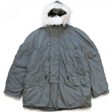 画像1: 70s 米軍 USAF N-3B ステンシル フライトジャケット セージグリーン M (1)