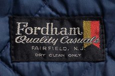 画像5: 70s Fordham HFCS アメフト チェーン刺繍&レタード&フェルトパッチ キルティングライナー メルトン ウール スタジャン 紺 (5)