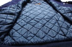 画像6: 70s Fordham HFCS アメフト チェーン刺繍&レタード&フェルトパッチ キルティングライナー メルトン ウール スタジャン 紺 (6)