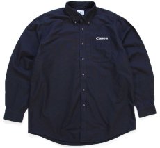 画像1: L.L.Bean Canonキャノン ロゴ刺繍 ボタンダウン オックスフォード コットンシャツ 黒 L-R (1)