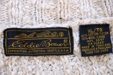 画像4: 90s EddieBauerエディーバウアー ネップ入り ローゲージ コットン×ウールニット セーター グレーベージュ XL (4)